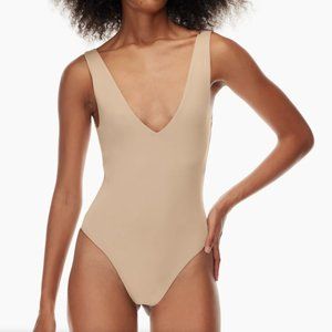 BABATON Aritzia CONTOUR V-NECK BODYSUIT in clay